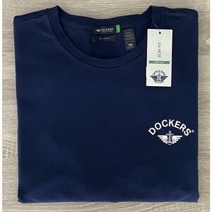 Dockers Men's 2XL Slim Fit T-Shirt Crew Neck Short Sleeve Dark Blue NEW